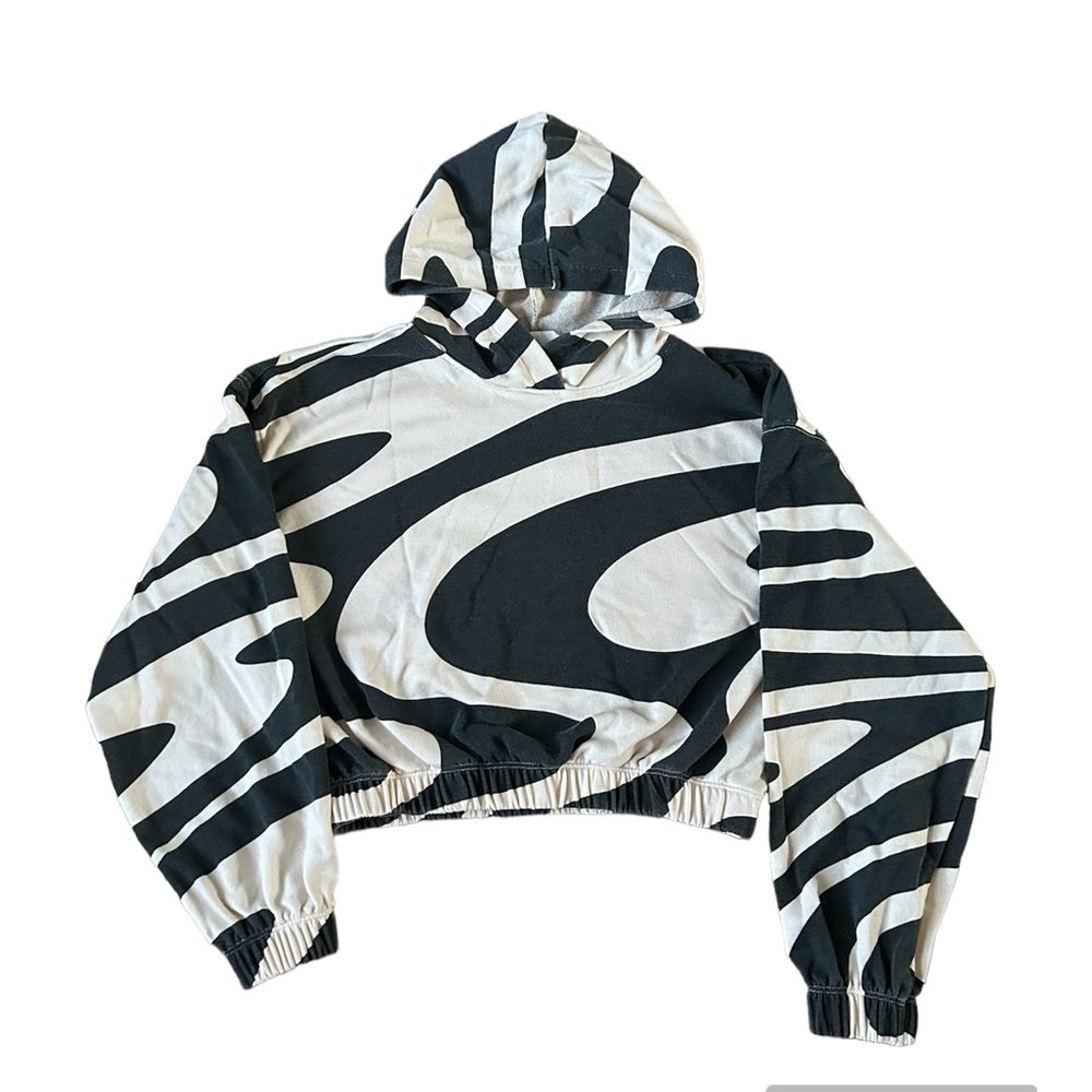 Cropped Black and White Hoodie - Women XS/S or Junior 16-18 HOST PICK